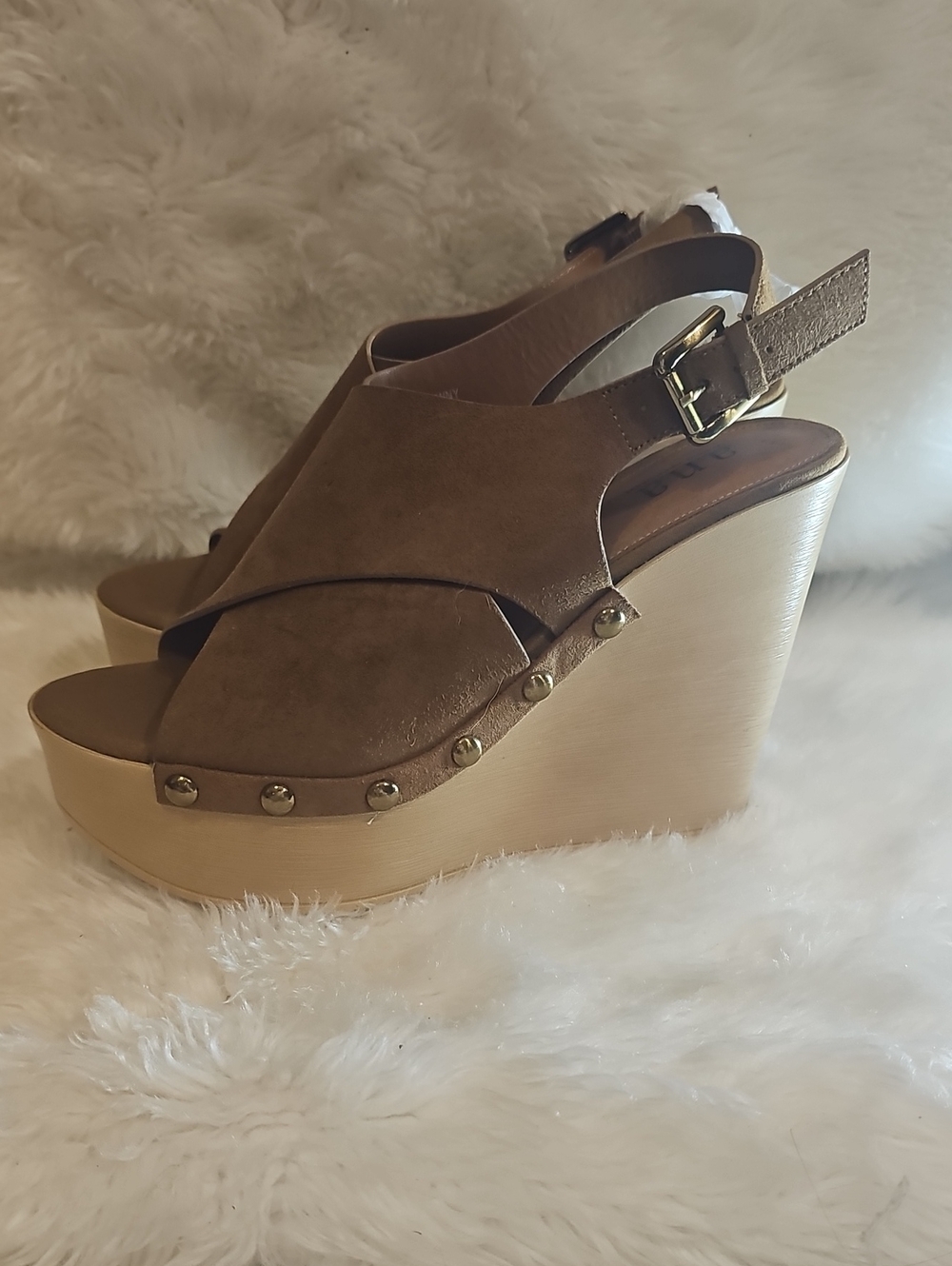 a.n.a. Studded Platform Wedge Sandals Size 5.5M NWOT
